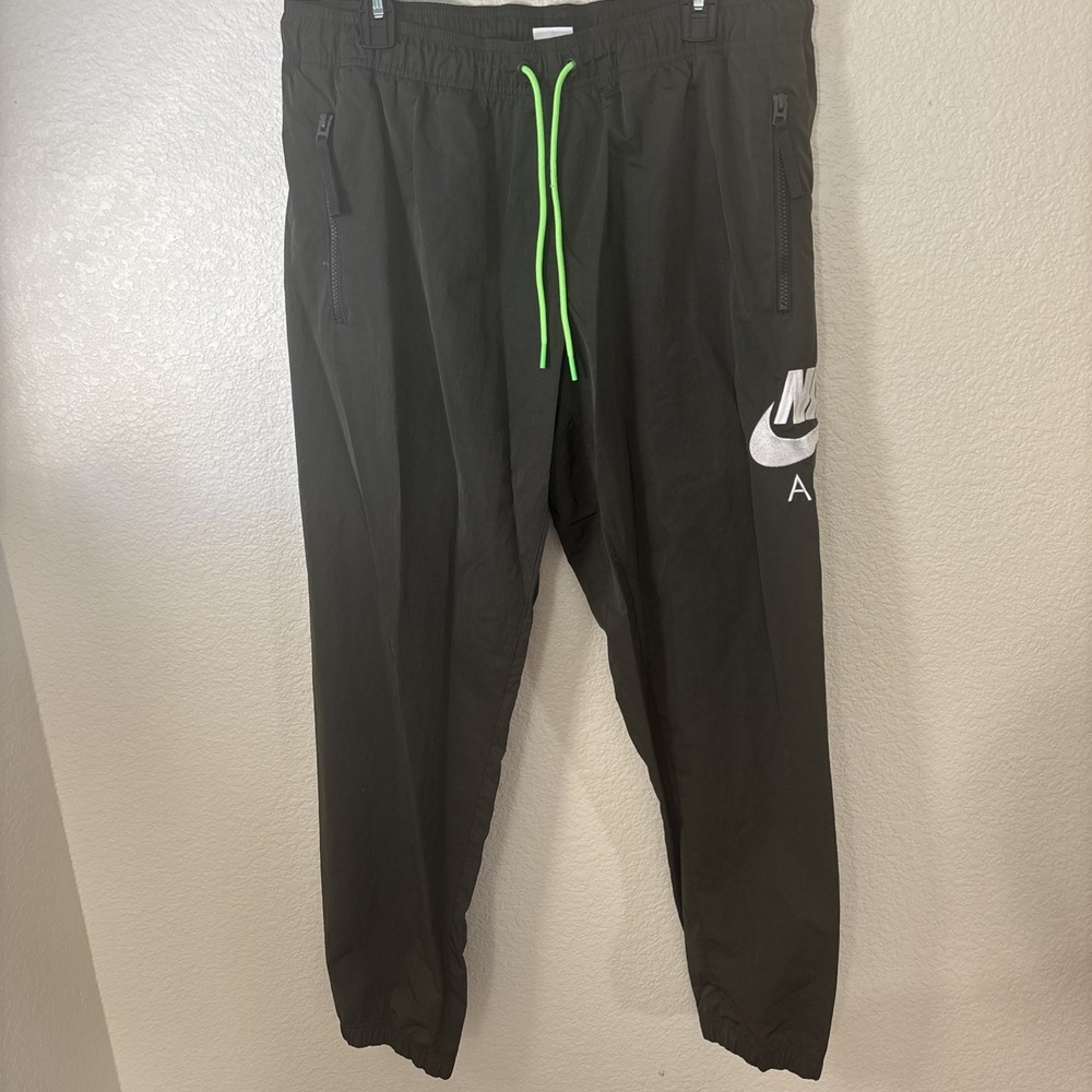 Nike Air Pants Mens Large DD6421-355 Olive Green Woven Joggers Big Logo size XL